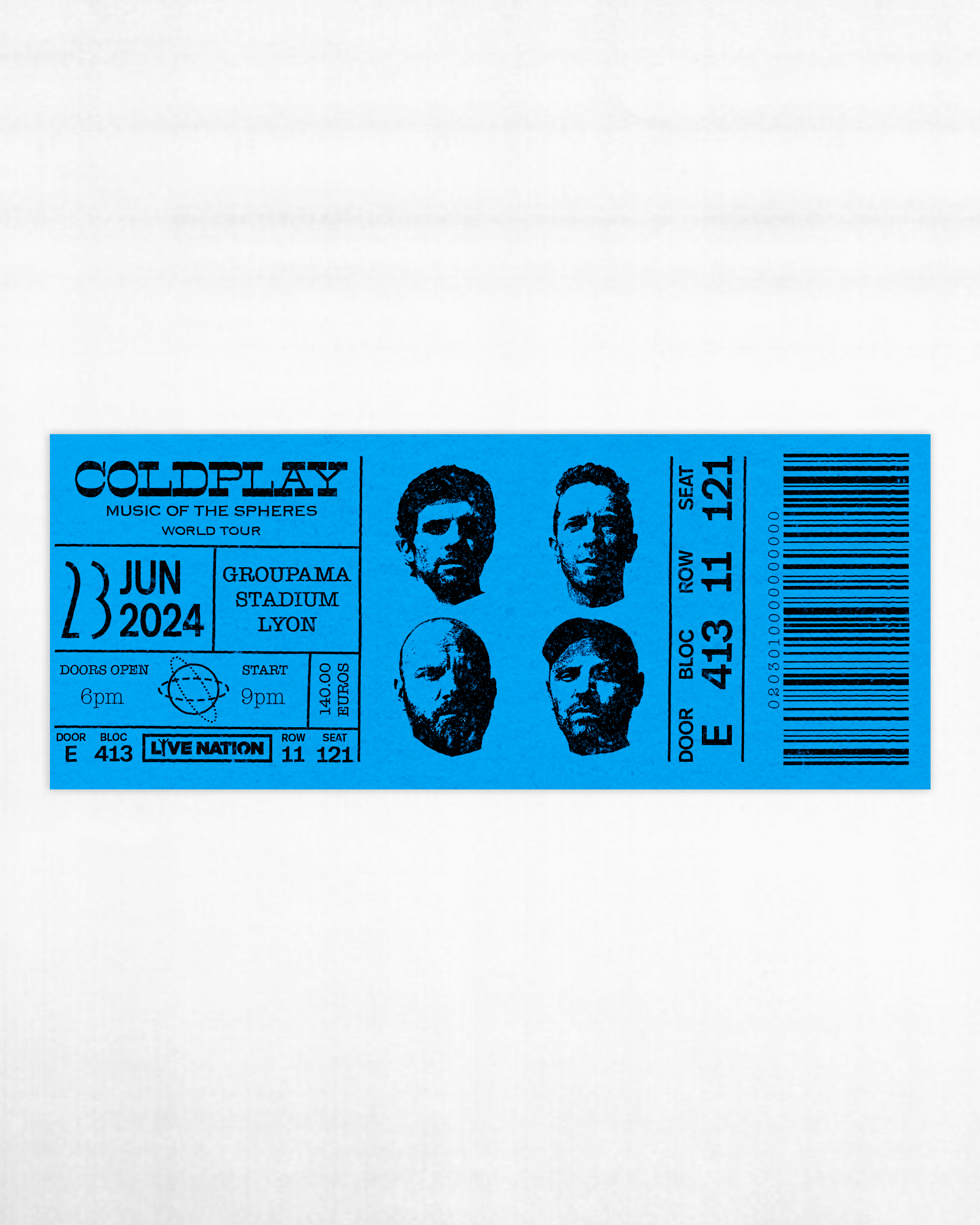 Ticket de concert pour Coldplay
